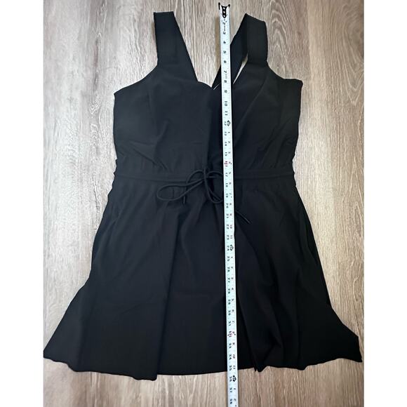 Athleta|Savannah Strap Tank Dress with Tie Waist |Black|NWOT|SZ L - Picture 2 of 7